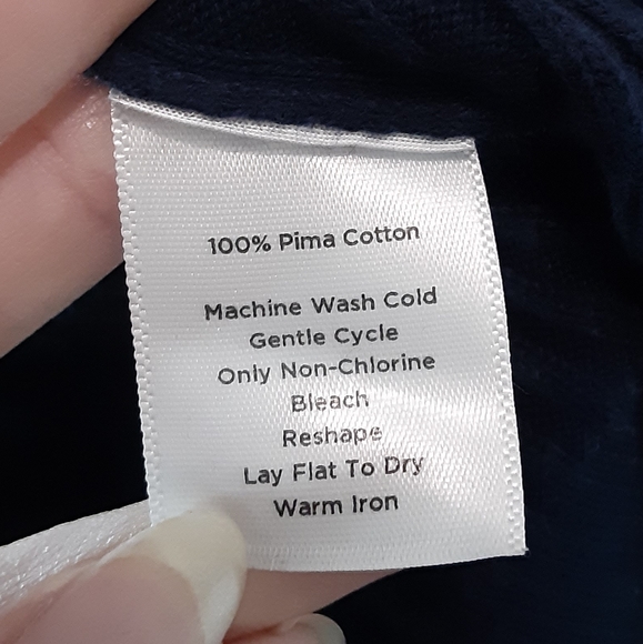 Talbots Navy Cable Knit Buttondown Pima Cotton Cardigan - Picture 7 of 7